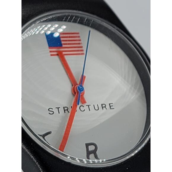 Structure Black Quartz Watch with American Flag Design - Picture 2 of 8